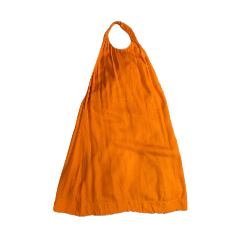 Reformation Orange Halter Neck Midi Dress Linen Blend Size Small - Picture 3 of 10